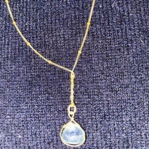 Genuine aquamarine gold filled necklace.  Very pretty